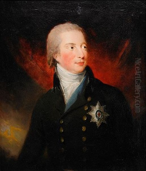 Portratt Av Hertig William Fredrik Av Gloucester, Kladd I Uniform, Vit Halsduk Samt Strumpebandsorden, Brostbild Oil Painting by Carl Fredrik van Breda