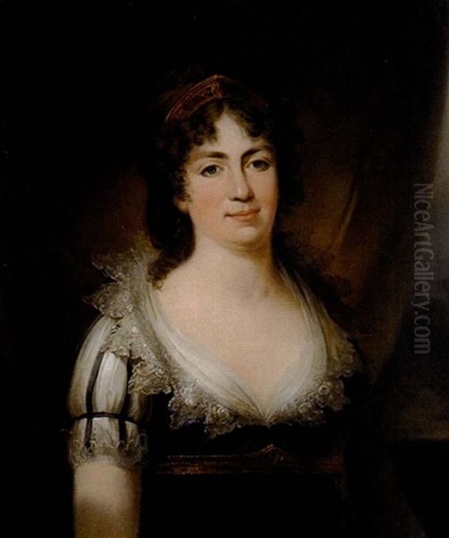 Portrait D'une Dame De La Cour De Suede Oil Painting by Carl Fredrik van Breda