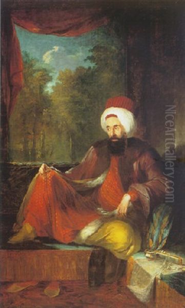 Portrait Of Yusuf Agah Effendi, Turkish Ambassador To The English Court Oil Painting by Carl Fredrik van Breda