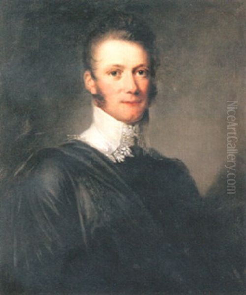 Mansportratt Oil Painting by Carl Fredrik van Breda