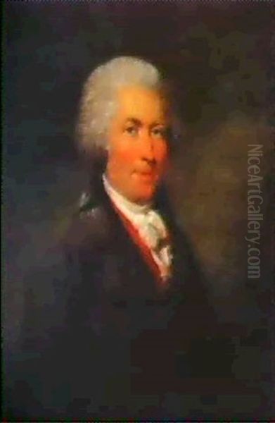 Portratt Av Brukspatron Matthias Juhlin Oil Painting by Carl Fredrik van Breda