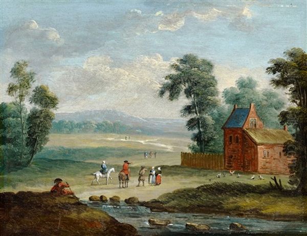 Four Landscapes Oil Painting by Jan Frans van Bredael the Elder