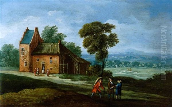 Flamische Landschaft Mit Figuren Oil Painting by Jan Frans van Bredael the Elder