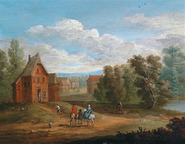 Reiter Auf Dorfstrase Oil Painting by Jan Peter van Bredael the Elder