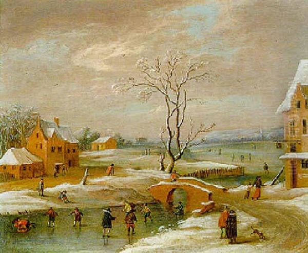 Eisvergnugen Oil Painting by Jan Peter van Bredael the Elder