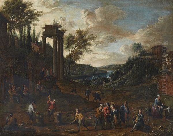 Allegory Of Oil Painting by Alexander van Bredael