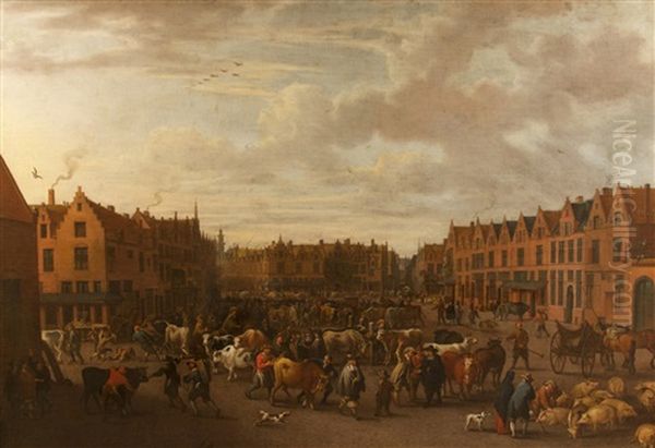 La Grande Place Oil Painting by Alexander van Bredael