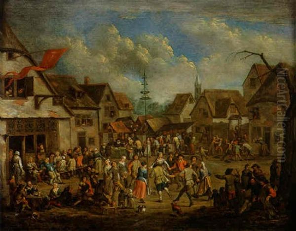 Rejouissances De L'arbre De Mai Oil Painting by Alexander van Bredael