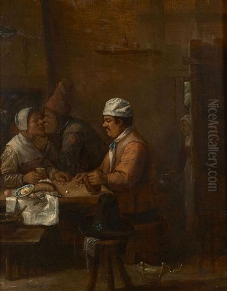 Scene D'interieur De Taverne Oil Painting by Joris van Bredael