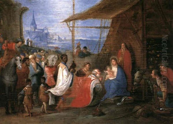 The Adoration Of The Magi Oil Painting by Joseph van Bredael