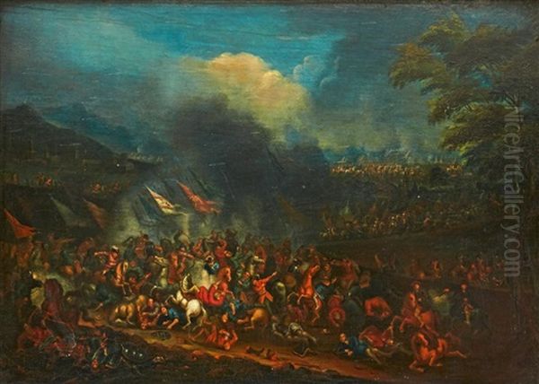 Battle Scene Oil Painting by Peeter van Bredael