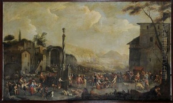 Scena Di Mercato Oil Painting by Peeter van Bredael