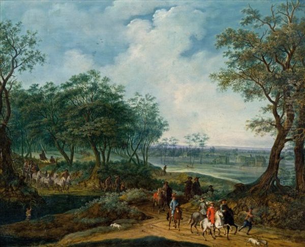 Landschaft Mit Reitern Oil Painting by Peeter van Bredael