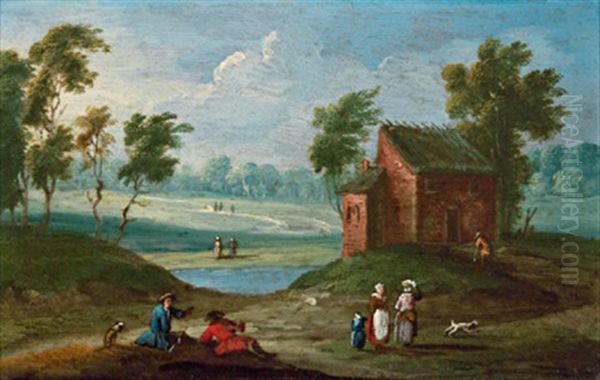 Landschaften Mit Staffage (+ Another Similar; 2 Works) Oil Painting by Peeter van Bredael