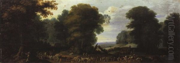 Convoi Militaire Oil Painting by Peeter van Bredael