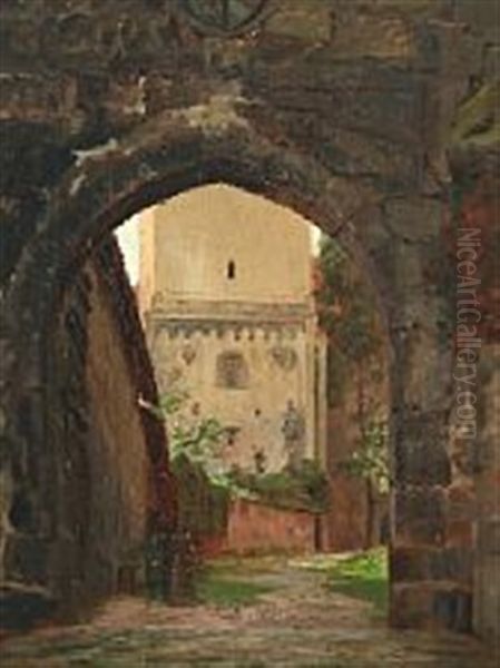 The Gate Of Ravello Oil Painting by Niels (Anders) Bredal