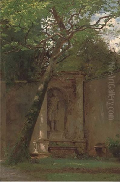 In The Gardens Of The Villa D'este Oil Painting by Niels (Anders) Bredal