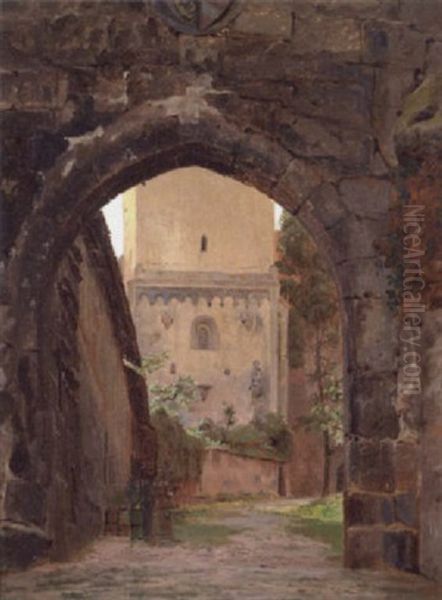 Byporten I Ravello Oil Painting by Niels (Anders) Bredal