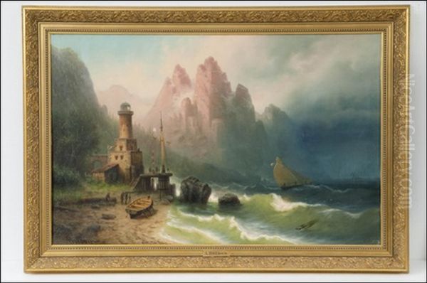 Myrskyavia Vesia - Stormiga Vatten Oil Painting by Albert Bredow