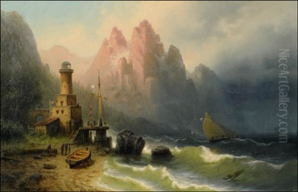 Stormy Waters Oil Painting by Albert Bredow