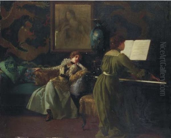 The Piano Recital Oil Painting by Ferdinand Max Bredt