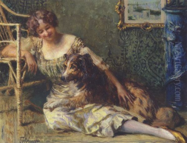 Gute Freunde Oil Painting by Ferdinand Max Bredt