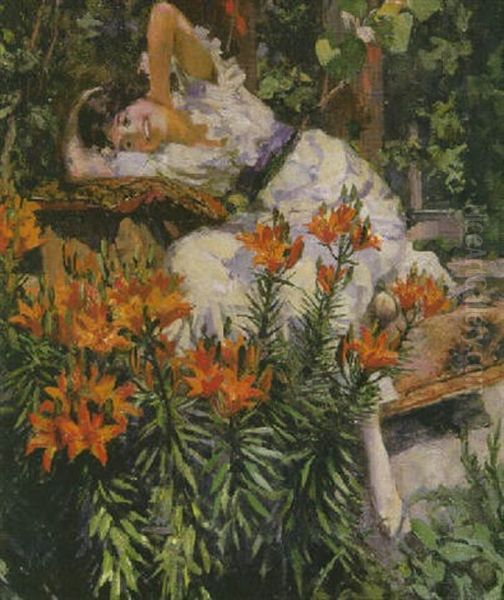 Sommer Oil Painting by Ferdinand Max Bredt