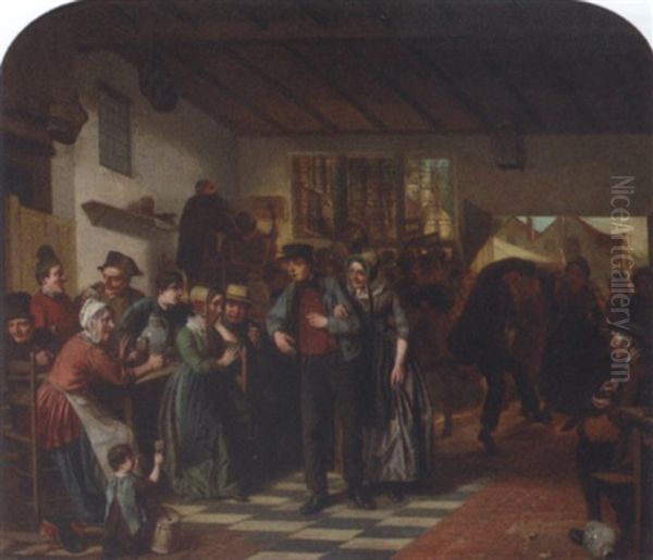 A Merry Meeting In The Tavern by Jos Van Bree