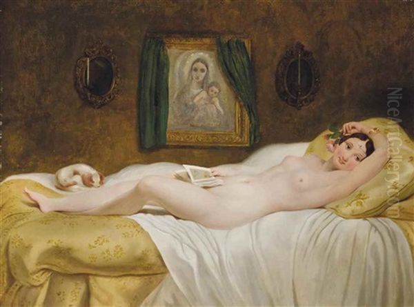 Odalisque Oil Painting by Philippe-Jacques van Bree