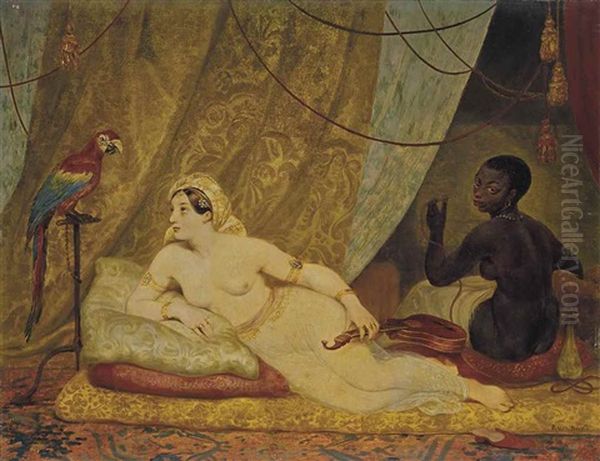 Odalisque Oil Painting by Philippe-Jacques van Bree