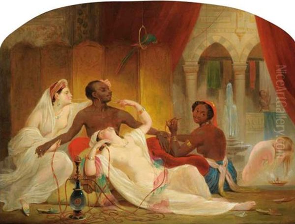 Scene De Harem Oil Painting by Philippe-Jacques van Bree