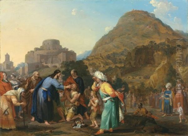 Christ Healing The Blind Oil Painting by Bartholomeus Breenbergh