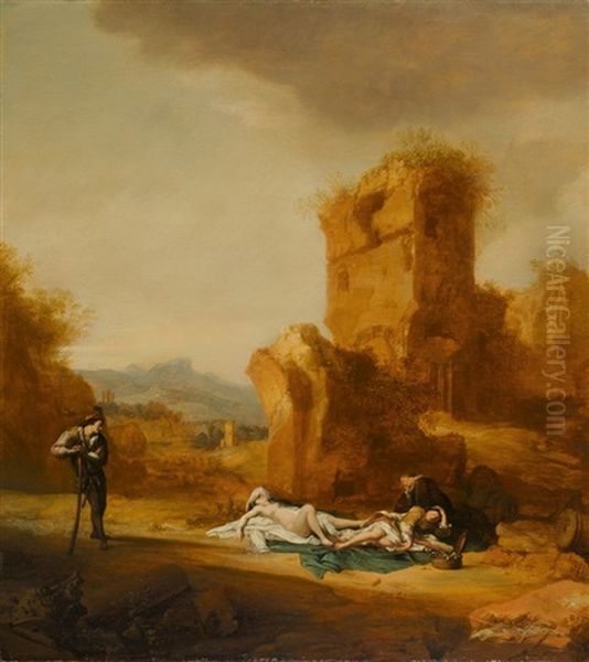 Landscape With Cimone And Iphigenia Oil Painting by Bartholomeus Breenbergh