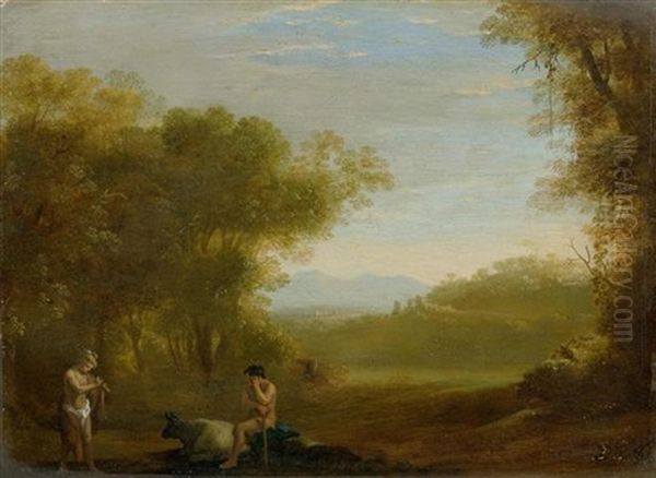 Arkadische Landschaft Mit Figuren Oil Painting by Bartholomeus Breenbergh