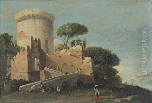 Rocca Pia, Tivoli Oil Painting by Bartholomeus Breenbergh