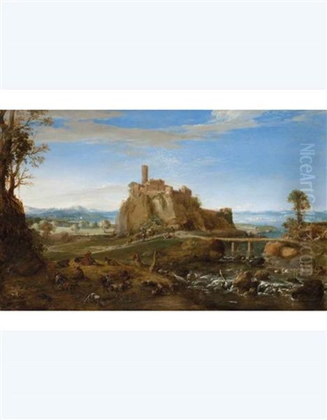 Veduta Di Acquapendente Oil Painting by Bartholomeus Breenbergh