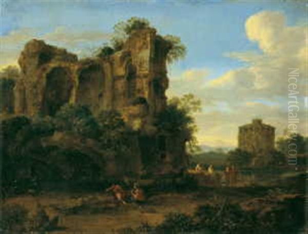 Sudliche Landschaft Mit Romischen Ruinen Oil Painting by Bartholomeus Breenbergh