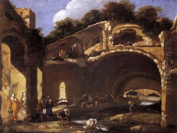 Accampamento Di Zingari Tra Le Rovine Della Villa Di Mecenate Oil Painting by Bartholomeus Breenbergh