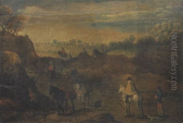 Viandanti In Un Paesaggio Olandese Oil Painting by Bartholomeus Breenbergh