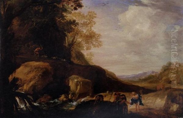 Landscape With Mercury, Argus And Io Oil Painting by Bartholomeus Breenbergh