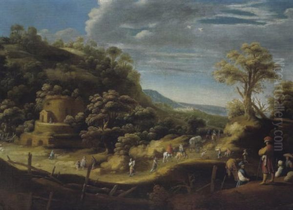 Gebirgslandschaft Mit Reisenden Oil Painting by Bartholomeus Breenbergh