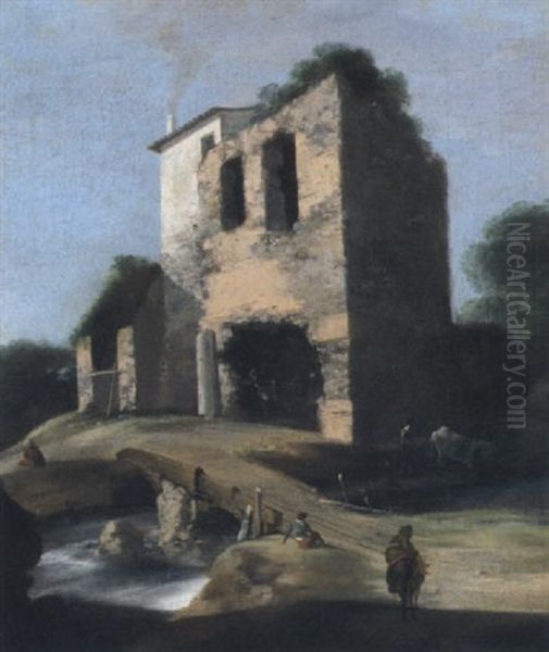 Campagna Romana Con Ruderi Oil Painting by Bartholomeus Breenbergh