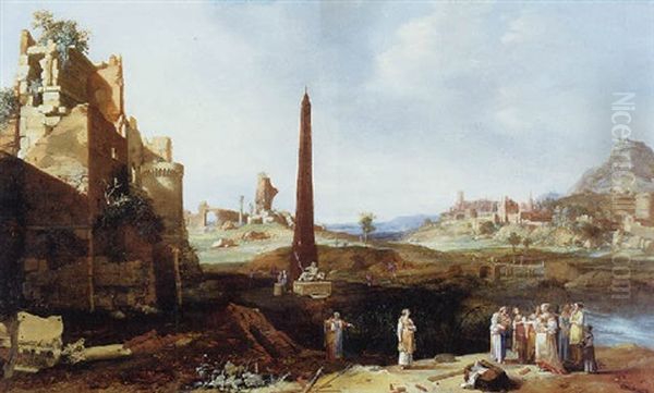 Extensive Landscape With The Finding Of Moses Oil Painting by Bartholomeus Breenbergh