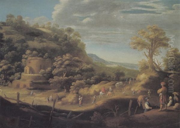 Gebirgslandschaft Mit Reisenden Oil Painting by Bartholomeus Breenbergh