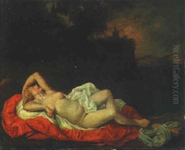 Diana Resting In A Landscape Oil Painting by Bartholomeus Breenbergh