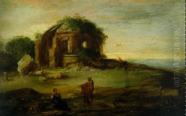 An Italianate Landscape With The Expulsion Of Hagar And Ishmael by Bartholomeus Breenbergh