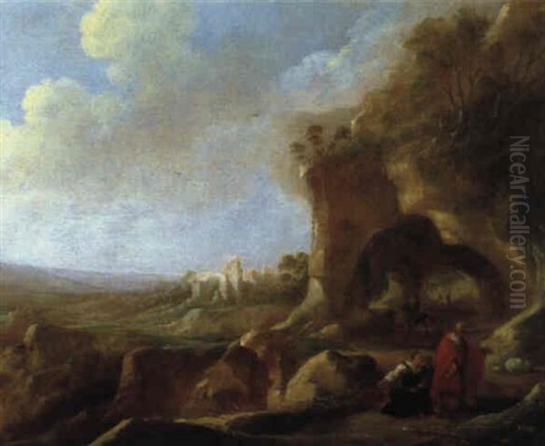 Sudliche Landschaft Mit Elias Und Der Witwe Von Sarepta Oil Painting by Bartholomeus Breenbergh