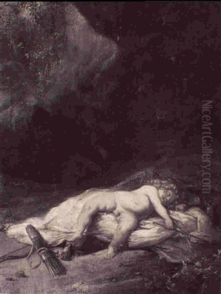 Amor Sleeping Oil Painting by Bartholomeus Breenbergh