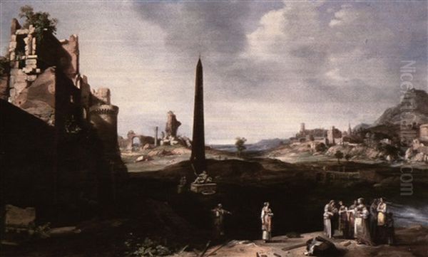 Extensive Landscape With The Finding Of Moses Oil Painting by Bartholomeus Breenbergh