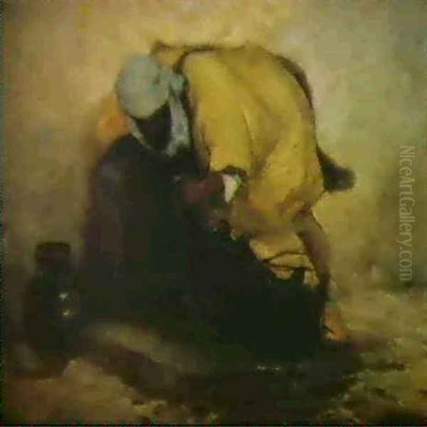 Porteur D'eau (tunis) Oil Painting by Antonin Brefort-Porche